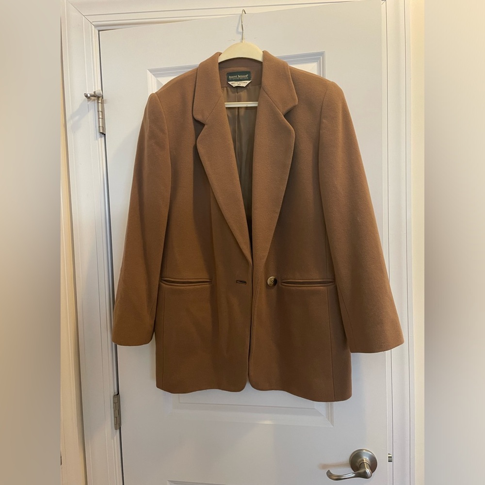 Harve Benard Camel Colored Wool Size 10 Jacket